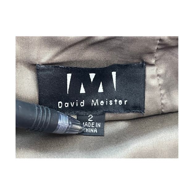 David Meister Skirt Size 2 Gold Silver Beaded Embroidered Medallion Cocktail - Picture 7 of 8